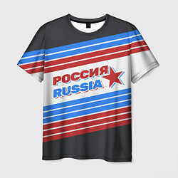 Футболка мужская Россия - Russia, цвет: 3D-принт