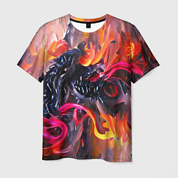 Мужская футболка Уроборос в огне