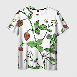 Мужская футболка Цветы Земляники Лесной