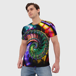 Футболка мужская Красочная фрактальная спираль Colorful fractal spi, цвет: 3D-принт — фото 2