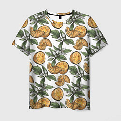 Мужская футболка Узор из тропических апельсинов