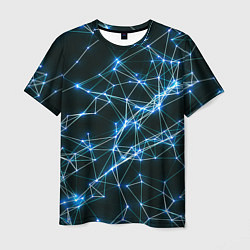 Мужская футболка Нейронная сеть - фон