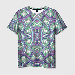 Мужская футболка Абстрактный разноцветный принт в дудл стиле