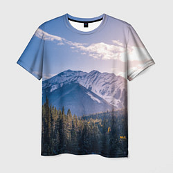 Мужская футболка Горы Лес Солнце