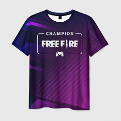 Футболка мужская Free Fire Gaming Champion: рамка с лого и джойстик, цвет: 3D-принт