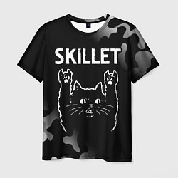 Футболка мужская Группа Skillet и Рок Кот, цвет: 3D-принт