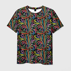 Мужская футболка Разноцветные яркие узоры