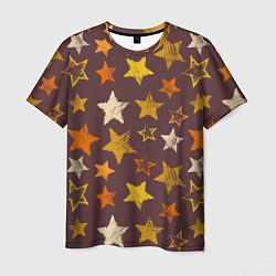 Мужская футболка Звездное коричневое небо