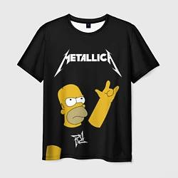 Футболка мужская Metallica Гомер Симпсон рокер, цвет: 3D-принт