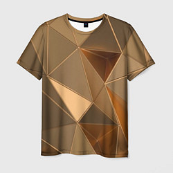 Мужская футболка Золотые 3D треугольники