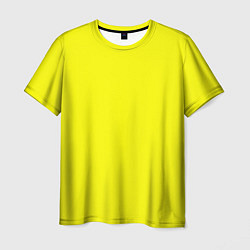 Мужская футболка Однотонный неоновый лимонный желтый тон