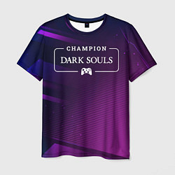 Футболка мужская Dark Souls Gaming Champion: рамка с лого и джойсти, цвет: 3D-принт
