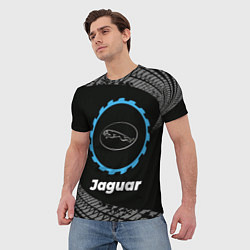 Футболка мужская Jaguar в стиле Top Gear со следами шин на фоне, цвет: 3D-принт — фото 2