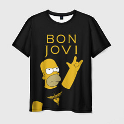 Футболка мужская Bon Jovi Гомер Симпсон Рокер, цвет: 3D-принт