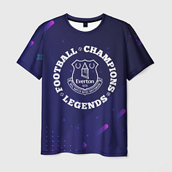 Мужская футболка Символ Everton и круглая надпись Football Legends