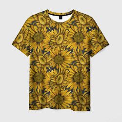 Мужская футболка Цветы Подсолнечники