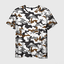 Мужская футболка Камуфляж Чёрно-Белый Camouflage Black-White