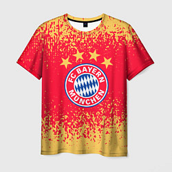 Футболка мужская Bayern munchen красно желтый фон, цвет: 3D-принт