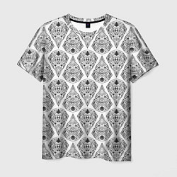 Мужская футболка Черно-белый геометрический узор Арт деко