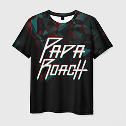 Мужская футболка Papa roach Glitch Big Logo