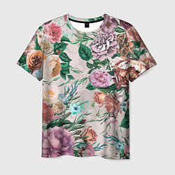 Мужская футболка Color floral pattern Expressionism Summer