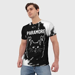 Футболка мужская Группа Paramore и Рок Кот, цвет: 3D-принт — фото 2