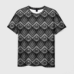 Мужская футболка Черно-белый геометрический современный узор арт де