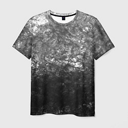 Мужская футболка Текстура камня черно-белый узор