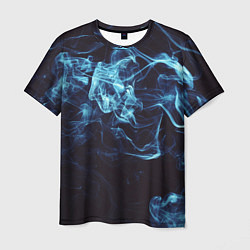 Футболка мужская Неоновые пары дыма - Синий, цвет: 3D-принт