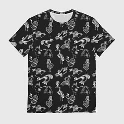 Мужская футболка Детский рисунок скетч Птица сказочная sketch