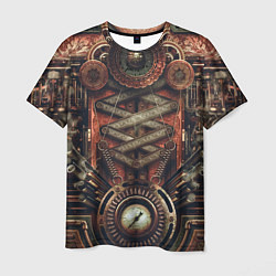 Мужская футболка Mechanical device in Steampunk Retro style