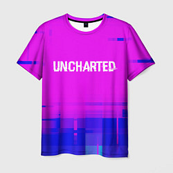Футболка мужская Uncharted Glitch Text Effect, цвет: 3D-принт