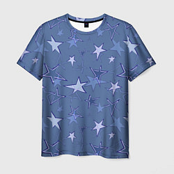 Футболка мужская Gray-Blue Star Pattern, цвет: 3D-принт