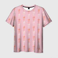 Мужская футболка Веточки лаванды розовый паттерн