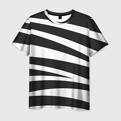 Мужская футболка Зебра чёрные и белые полосы