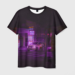 Мужская футболка Неоновый ночной переход - Фиолетовый