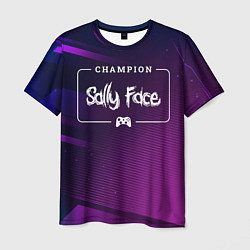 Мужская футболка Sally Face Gaming Champion: рамка с лого и джойсти