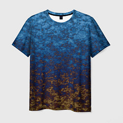 Мужская футболка Marble texture blue brown color