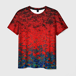 Мужская футболка Абстрактный узор мраморный красно-синий