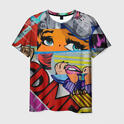Мужская футболка Авангардная композиция Pop art Eyes