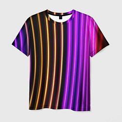 Мужская футболка Неоновые линейные фонари - Фиолетовый
