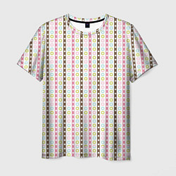 Мужская футболка Геометрия полосы и кружочки