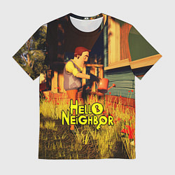 Мужская футболка Hello Neighbor Привет сосед Сосед поливает