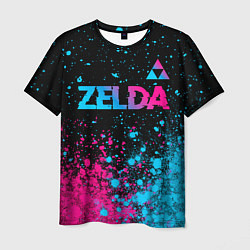 Мужская футболка Zelda Neon Triforce