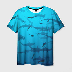 Мужская футболка Акулы - океан