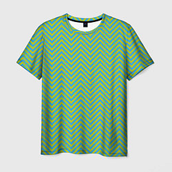 Мужская футболка Зеленые зигзаги