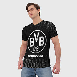 Футболка мужская Borussia с потертостями на темном фоне, цвет: 3D-принт — фото 2