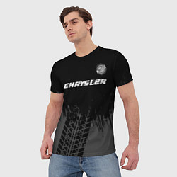 Футболка мужская Chrysler Speed на темном фоне со следами шин, цвет: 3D-принт — фото 2