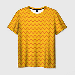 Мужская футболка Оранжевые линии зиг-заги