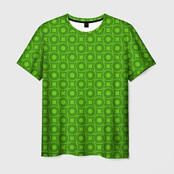 Мужская футболка Зеленые круги и ромбы